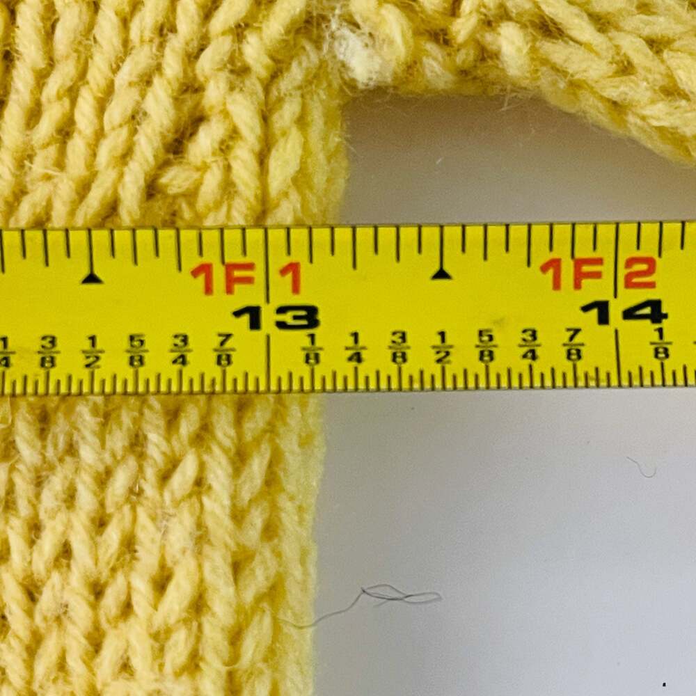 Vintage Hand Made Yellow Button-Up Cardigan Sweater - Picture 7 of 8